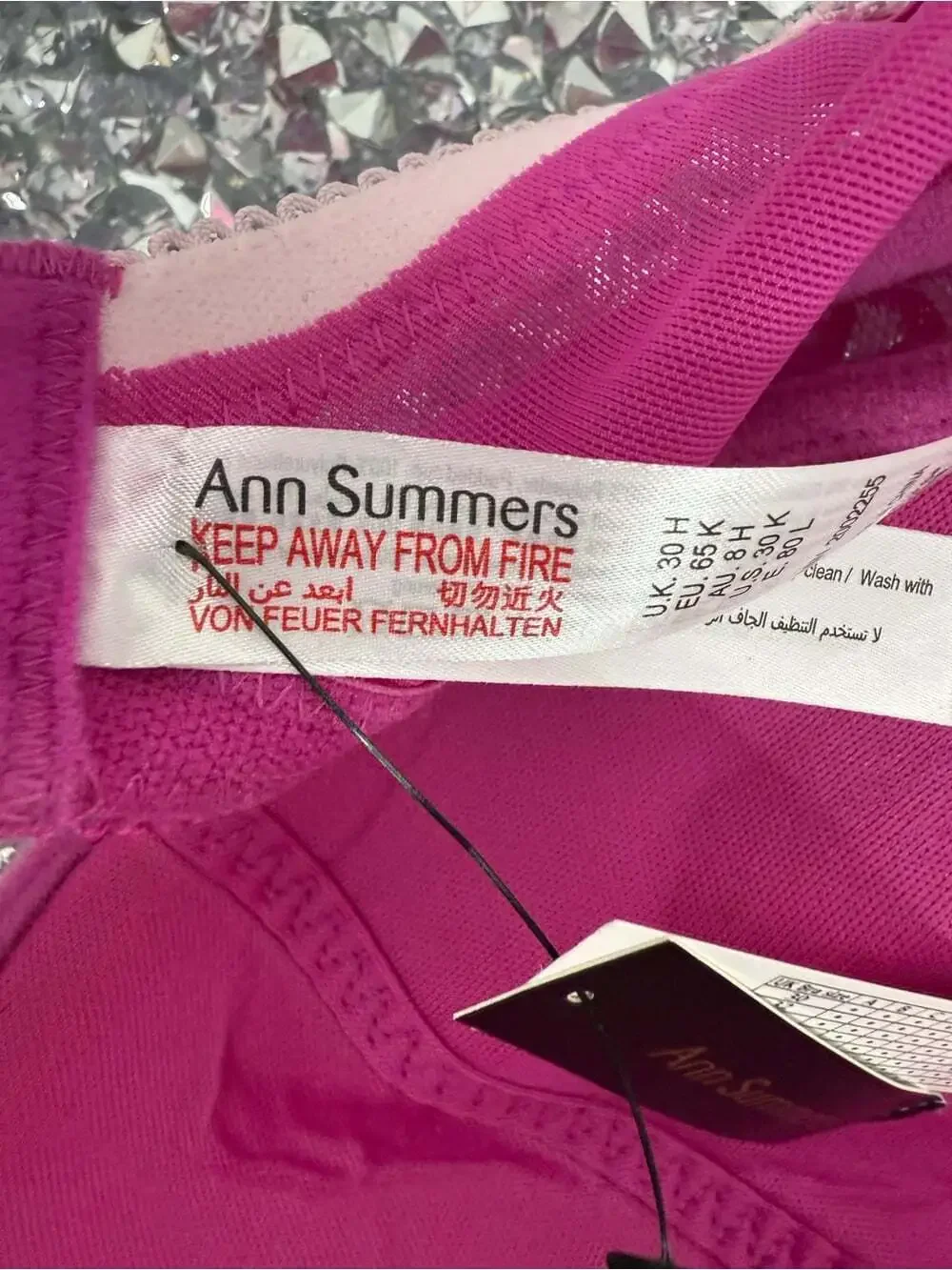 Ann summers bra 30H rare jewel Lace Underwire Bra in Berry Pink - Babydoll Bling